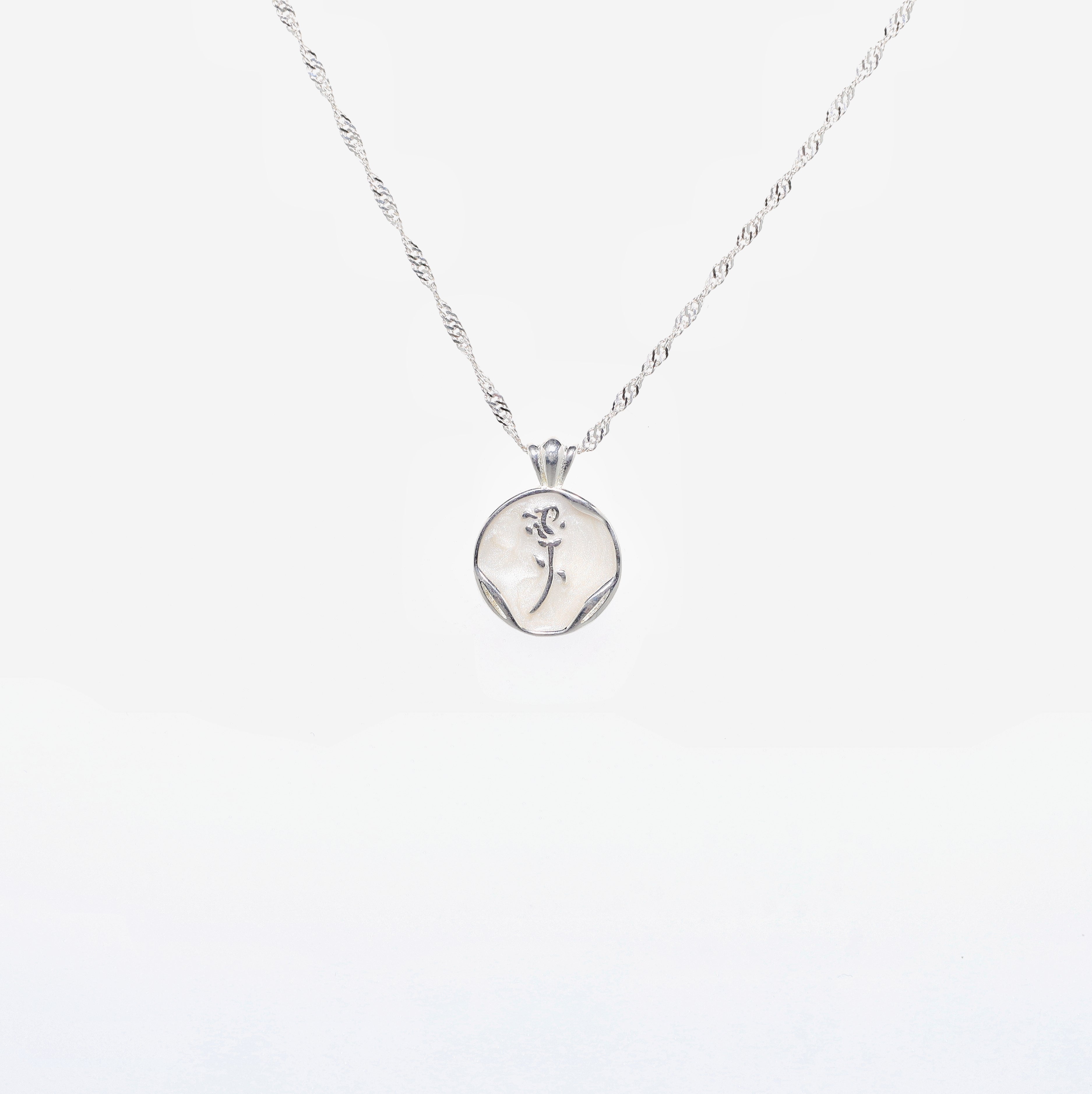 925 Silver Rose Round Necklace