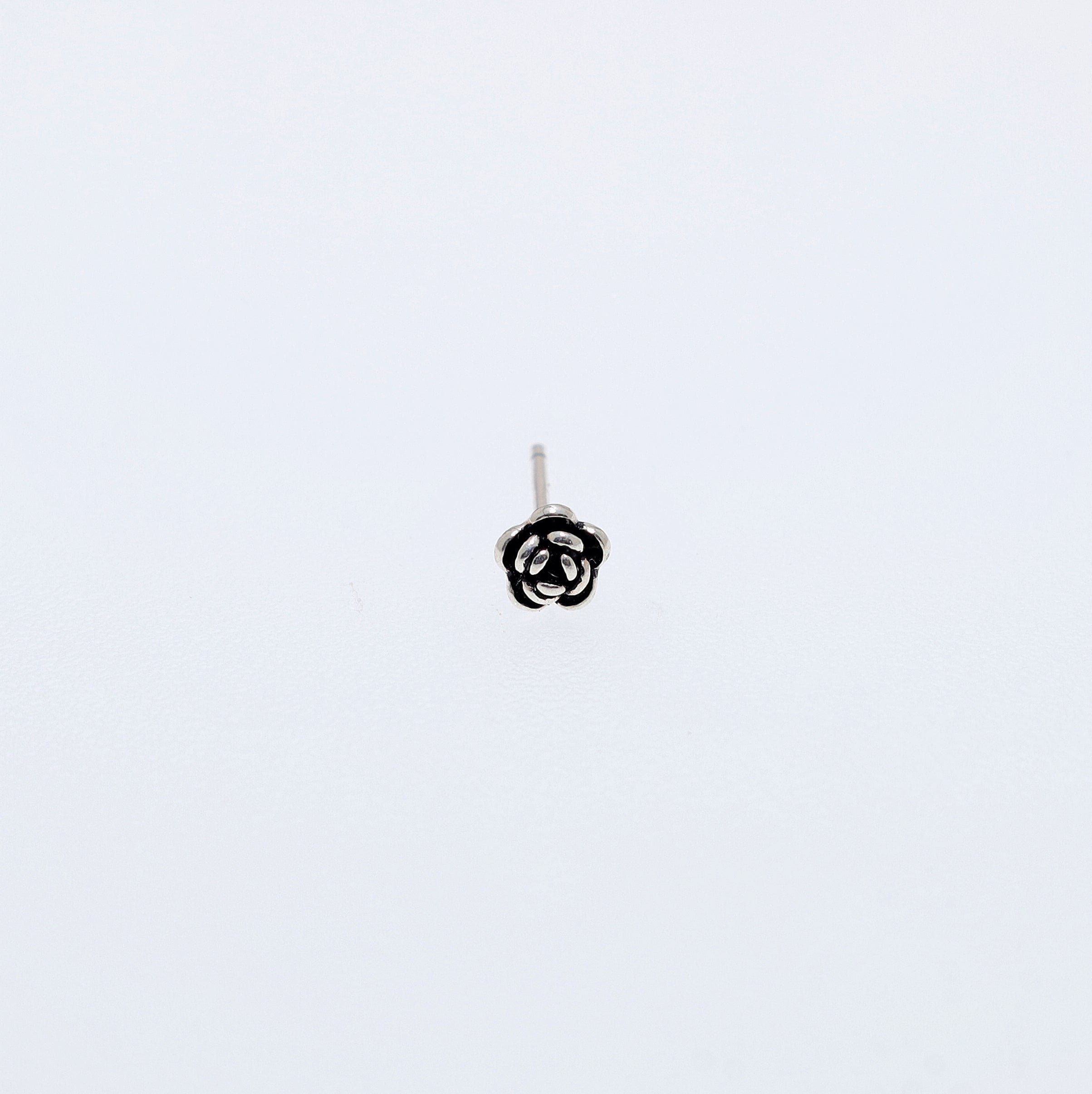 Blooming Rose Silver Earrings
