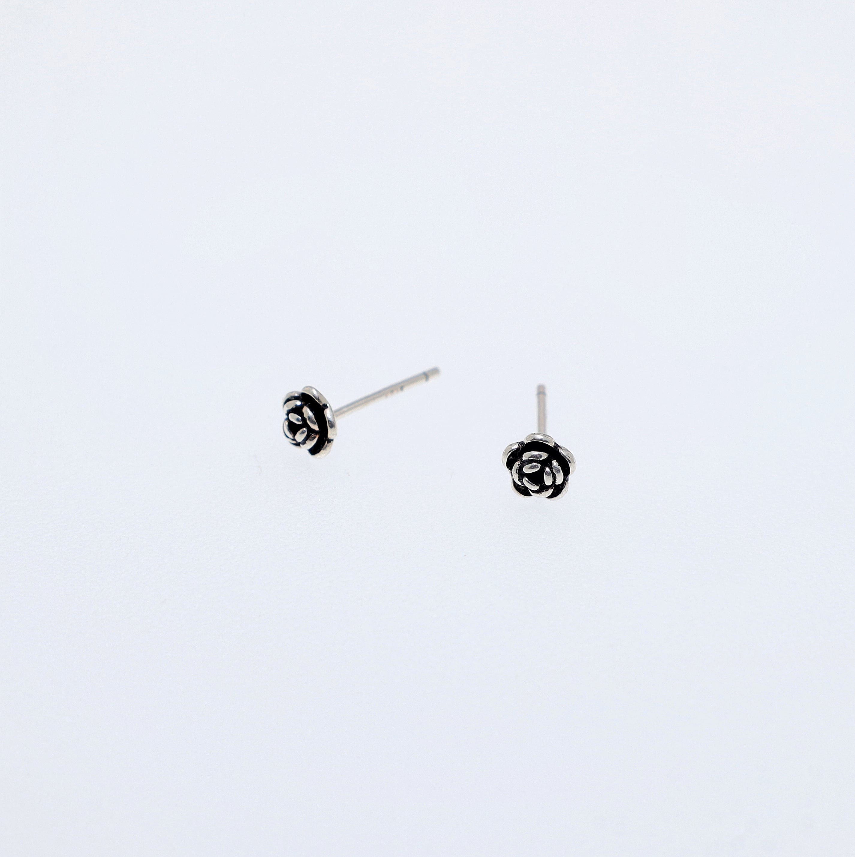 Blooming Rose Silver Earrings