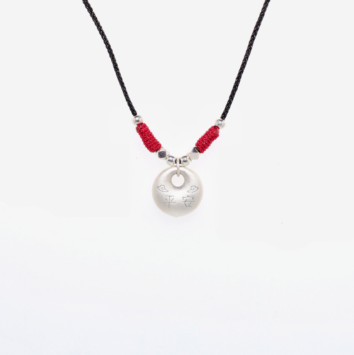 999 silver Fu character necklace symbolizing blessing and good fortune