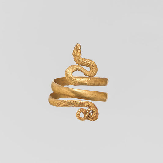 Roman gold snake ring with a prominent snake head at each end, 1st century CE, The Metropolitan Museum of Art, 74.51.4078