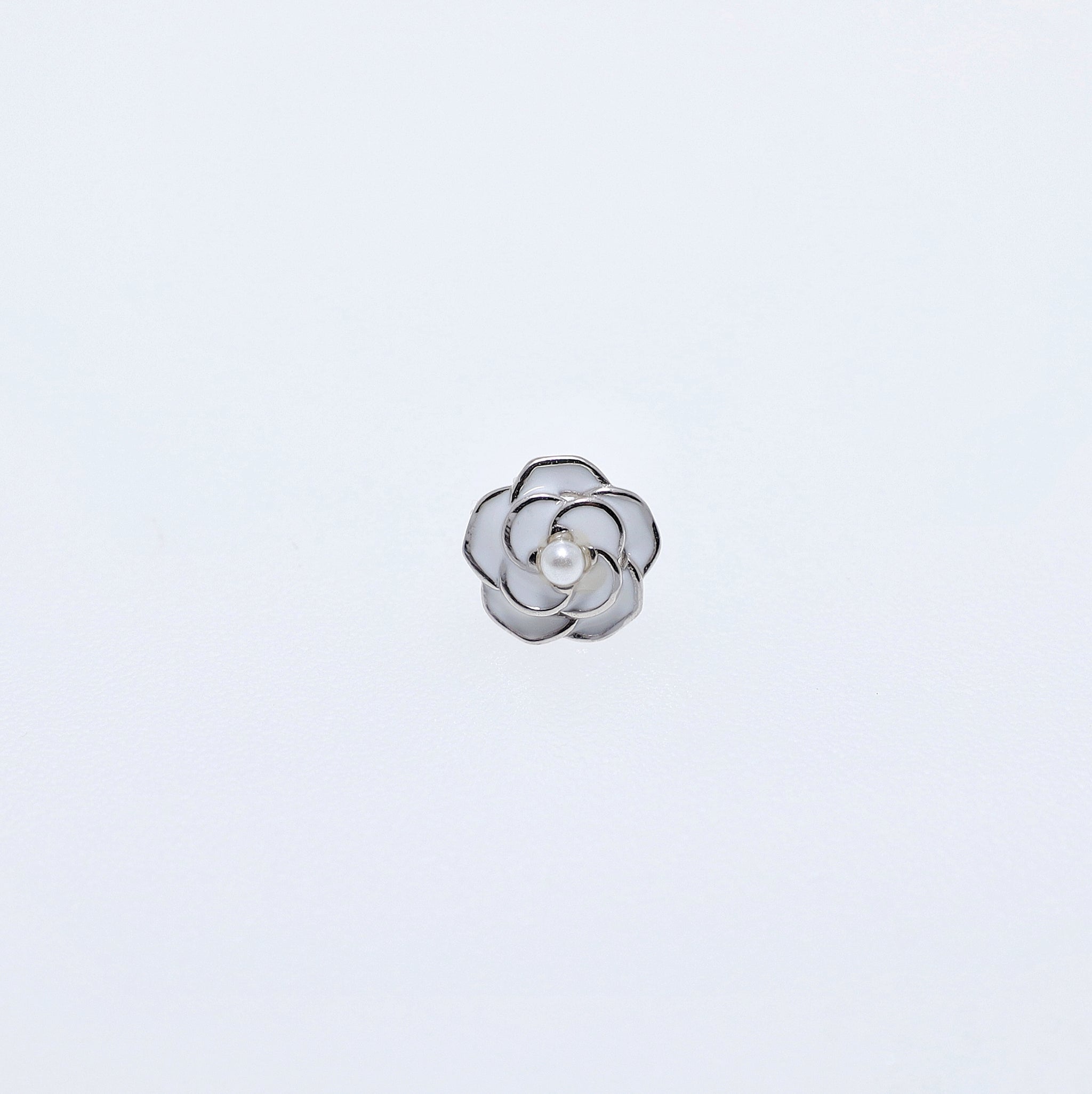 925 Silver Camellia Pearl Earrings