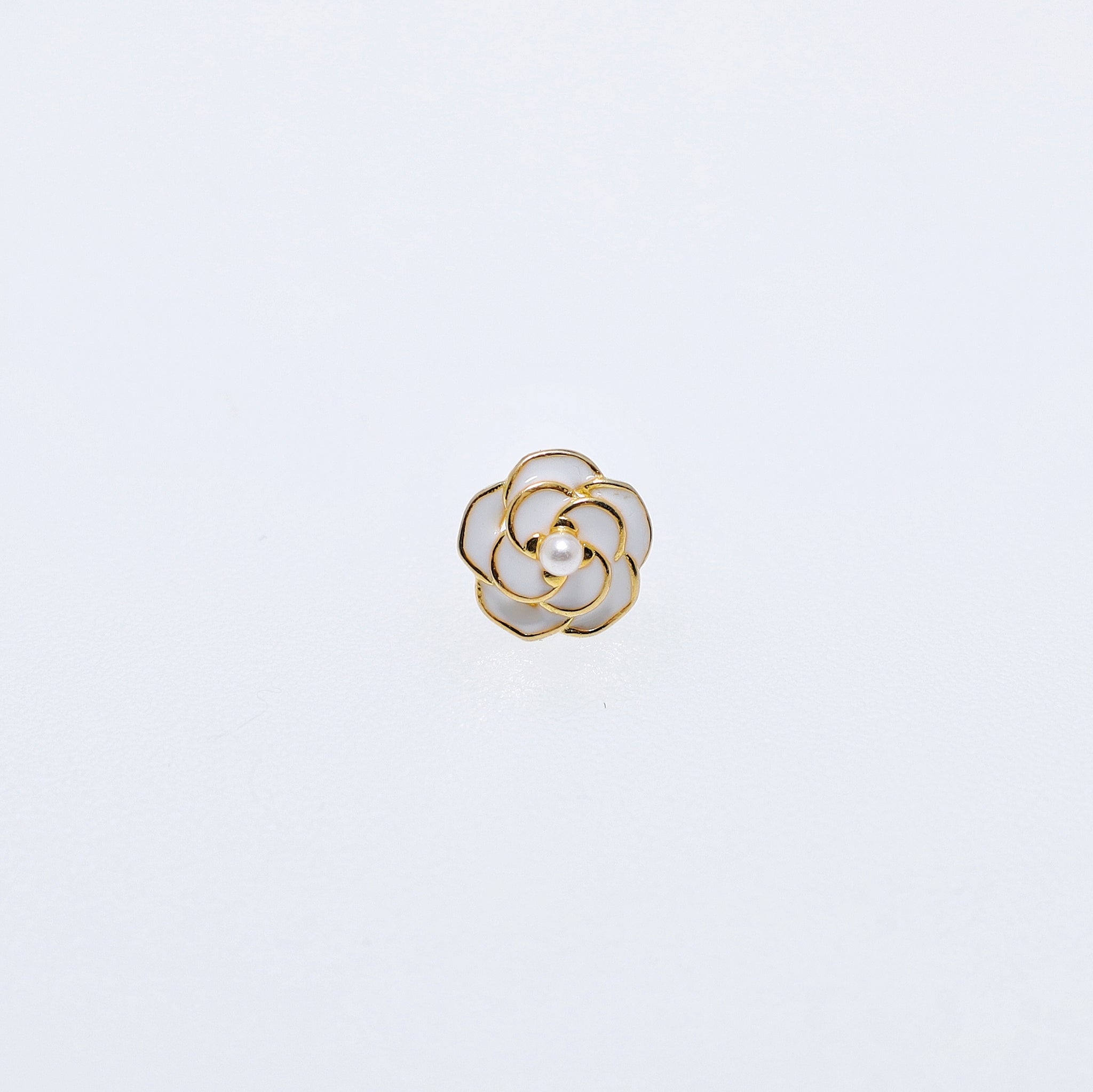 925 Silver Camellia Pearl Earrings