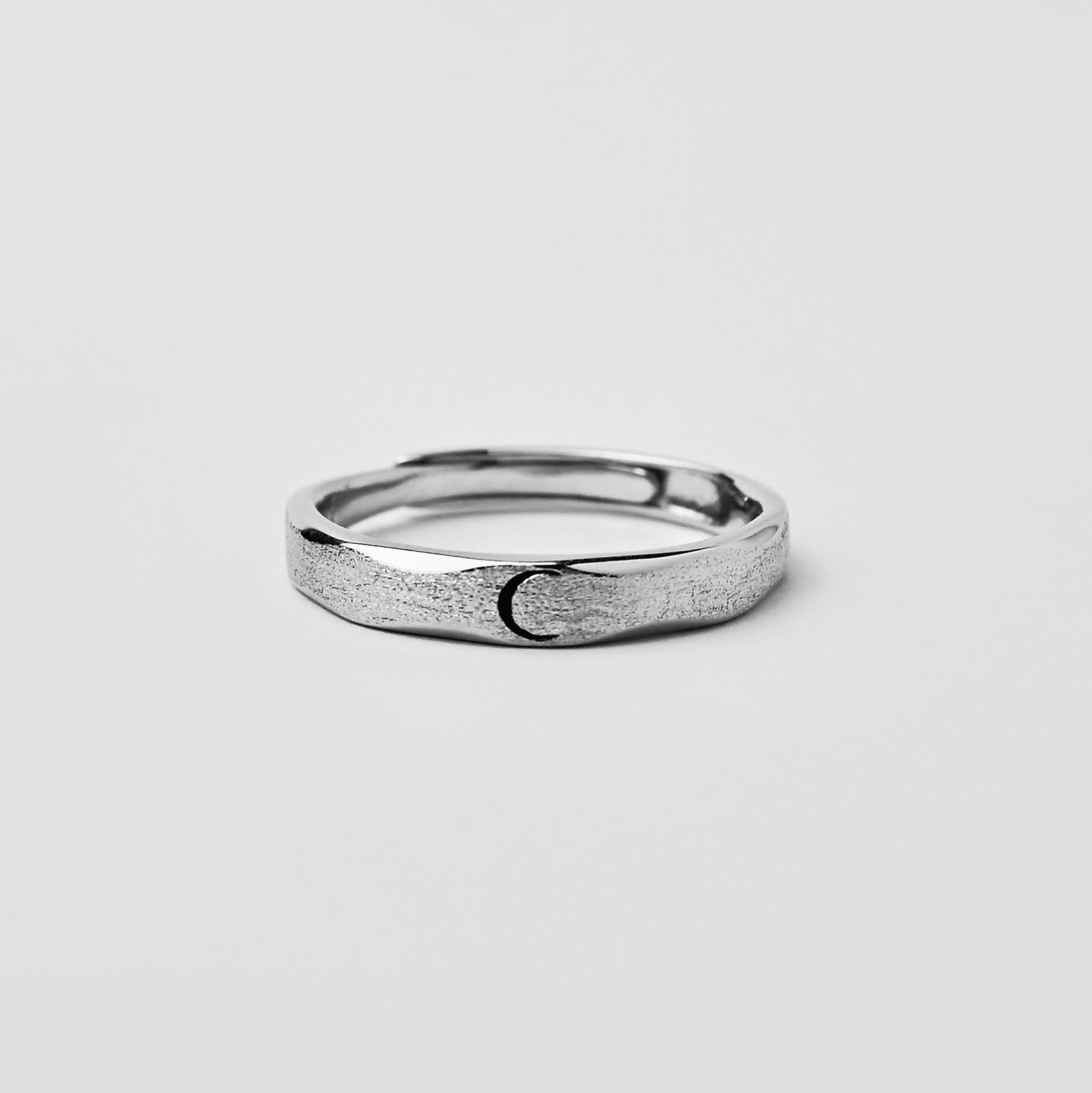 925 Silver Simple Moon Ring