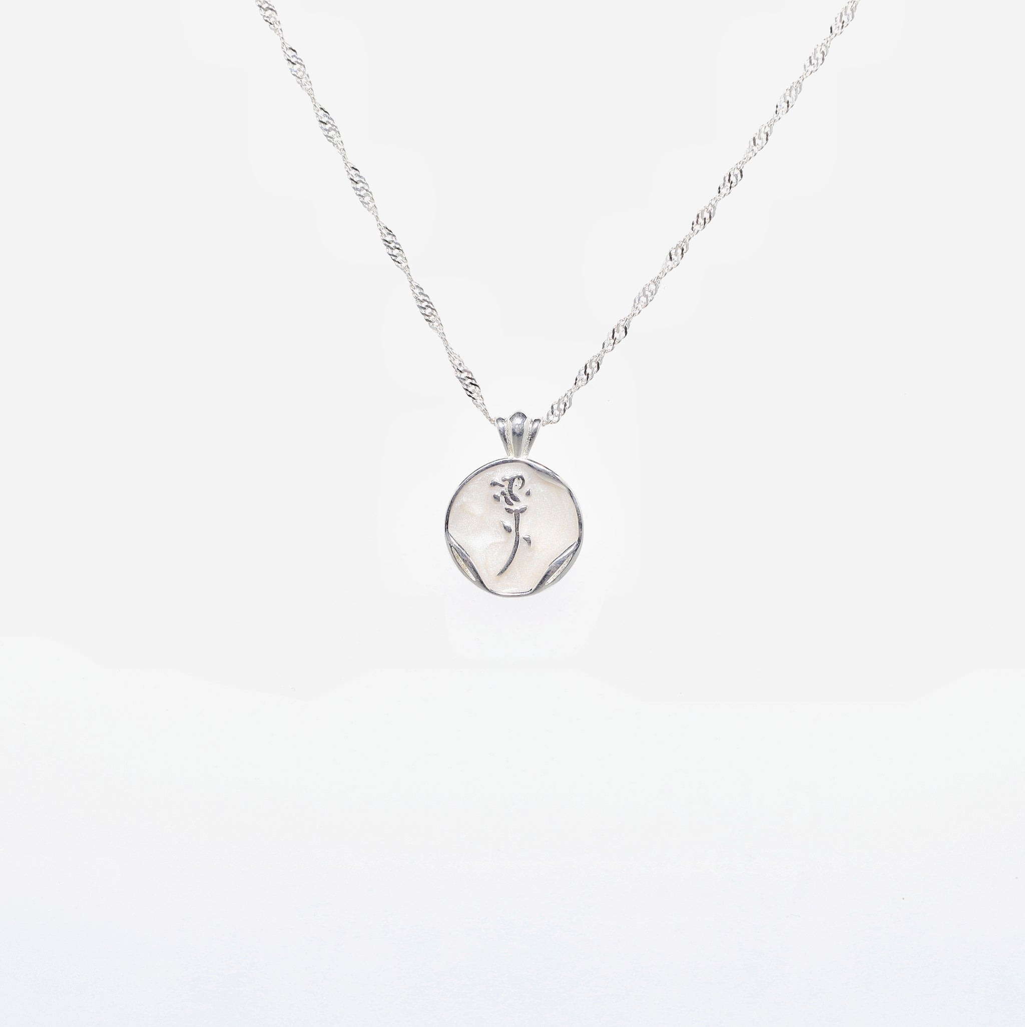 925 Silver Rose Round Necklace
