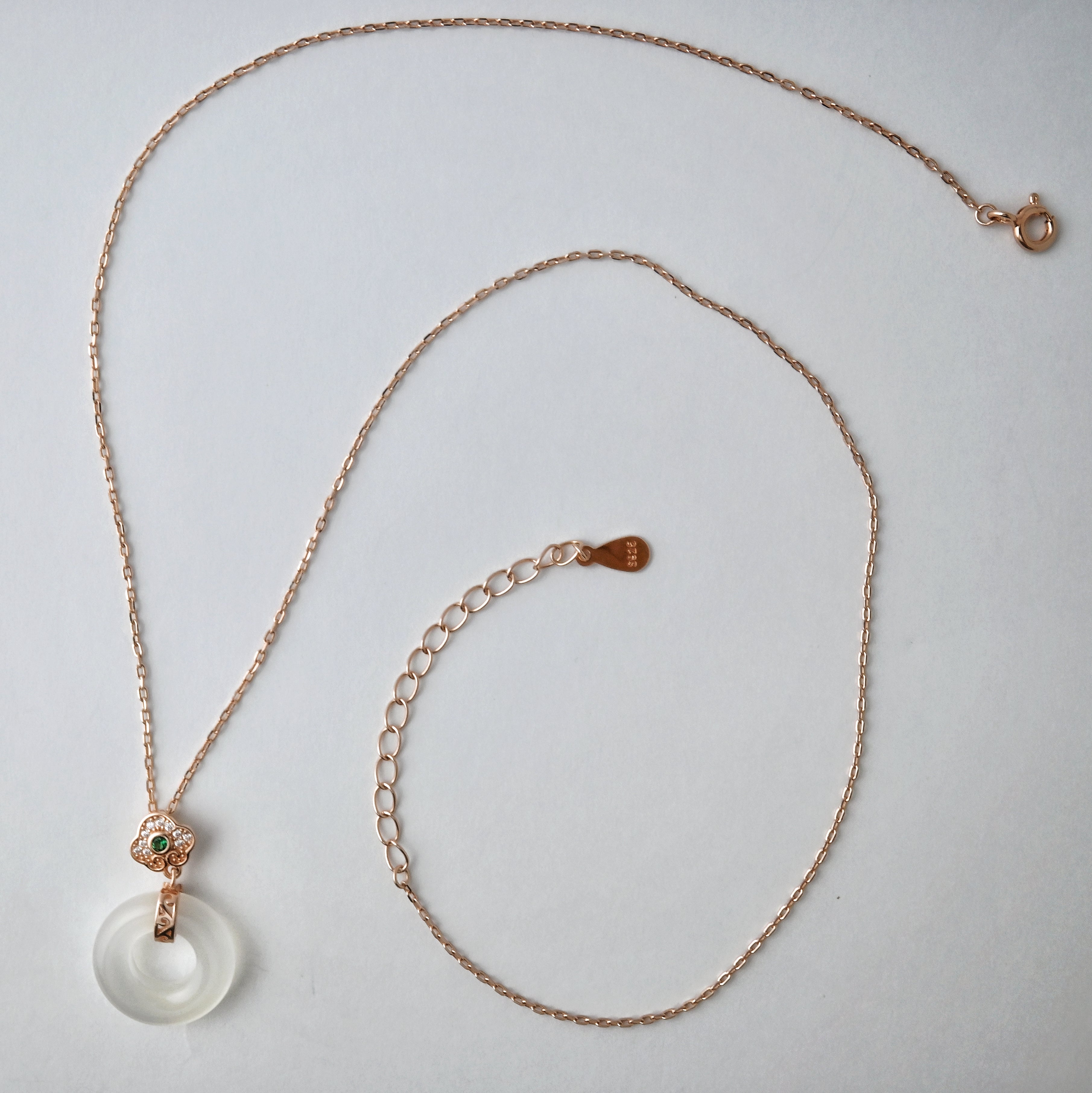 925 Silver Round Chalcedony Necklace