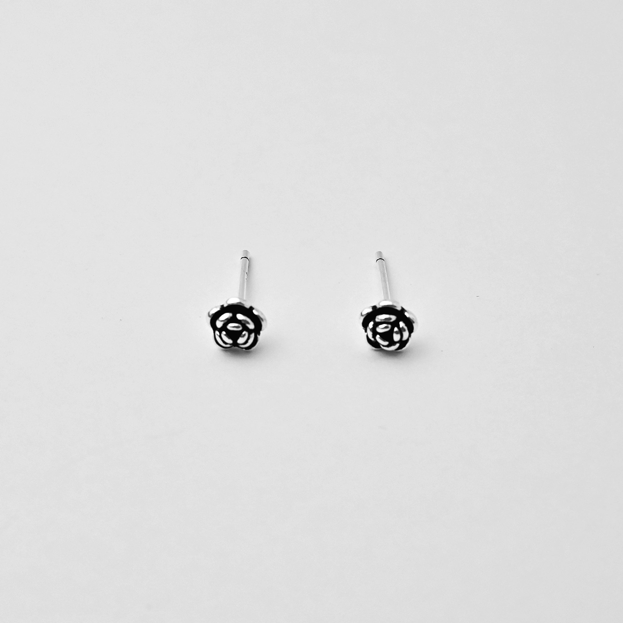 Blooming Rose Silver Earrings