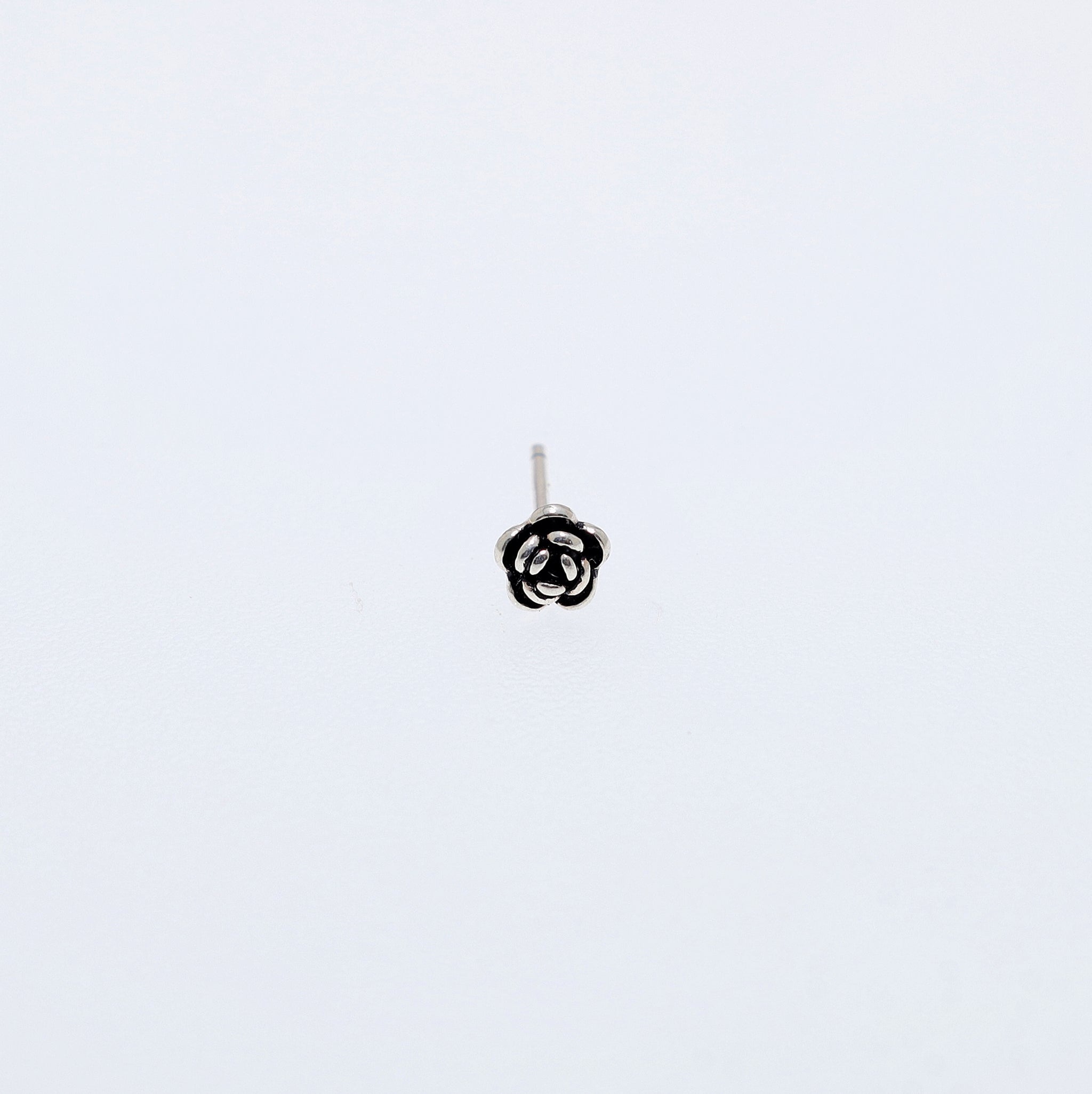 Blooming Rose Silver Earrings