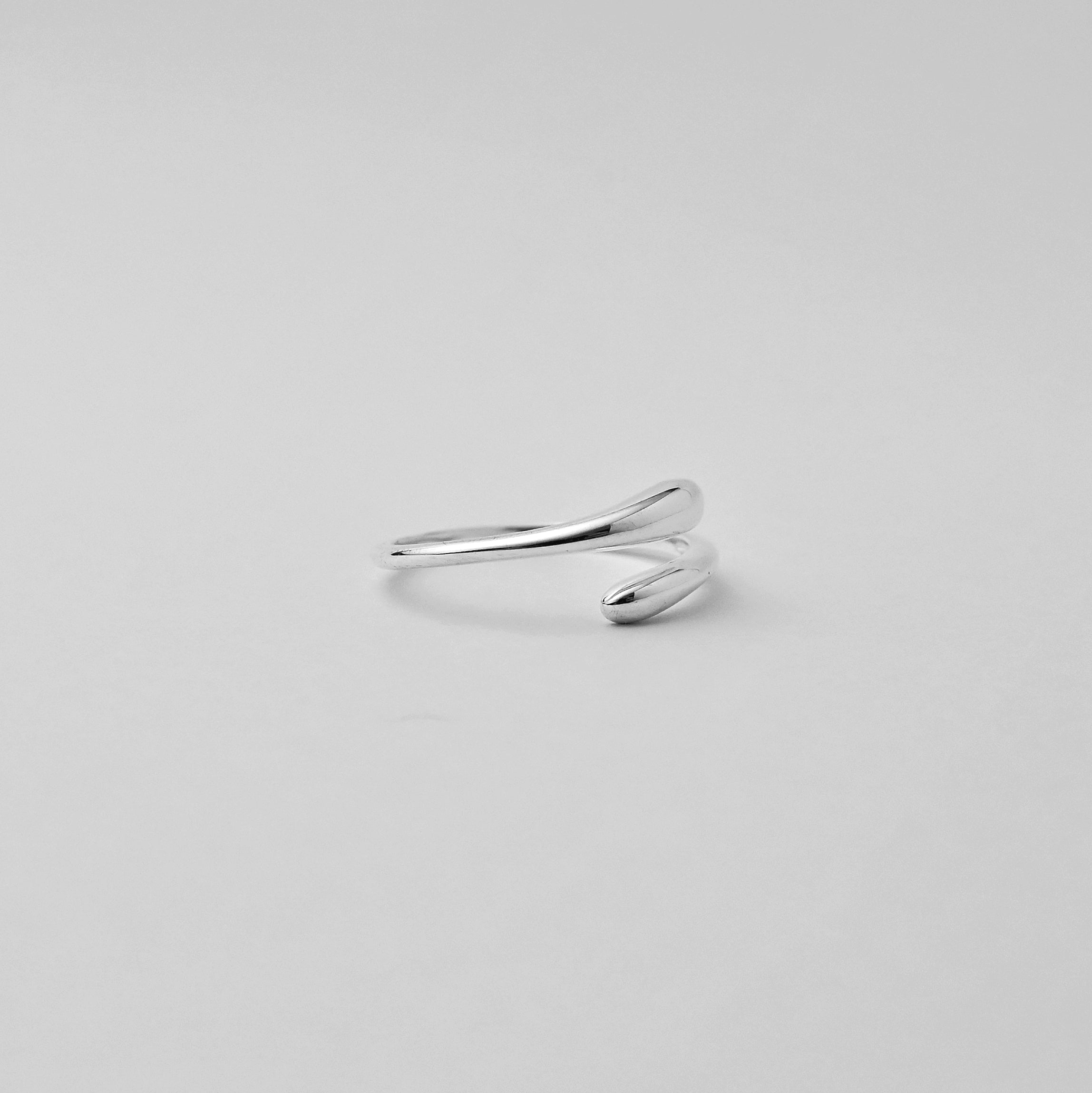 Frosted Drop Silver Ring