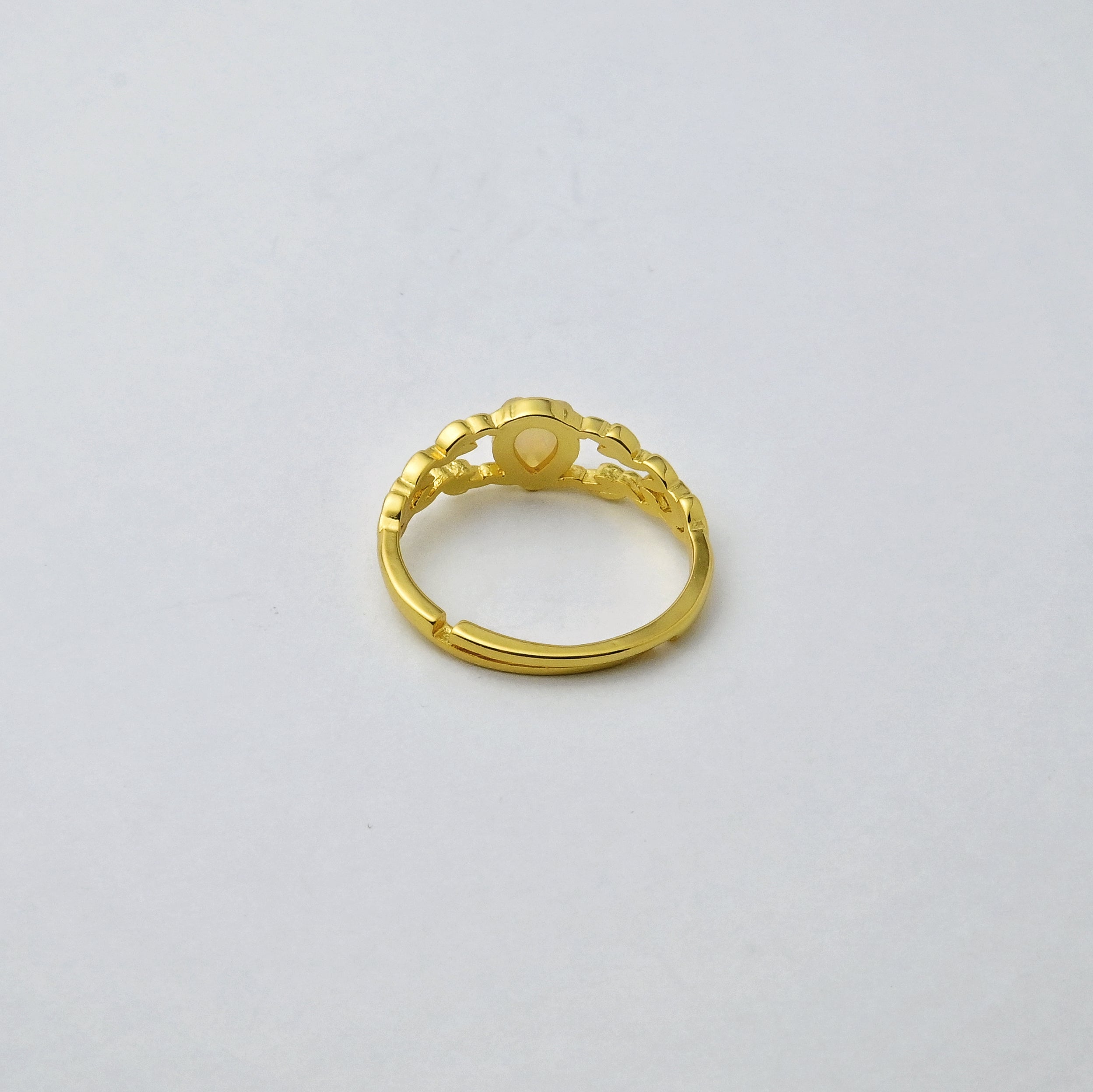 Golden Wheat Sheaf Teardrop Ring