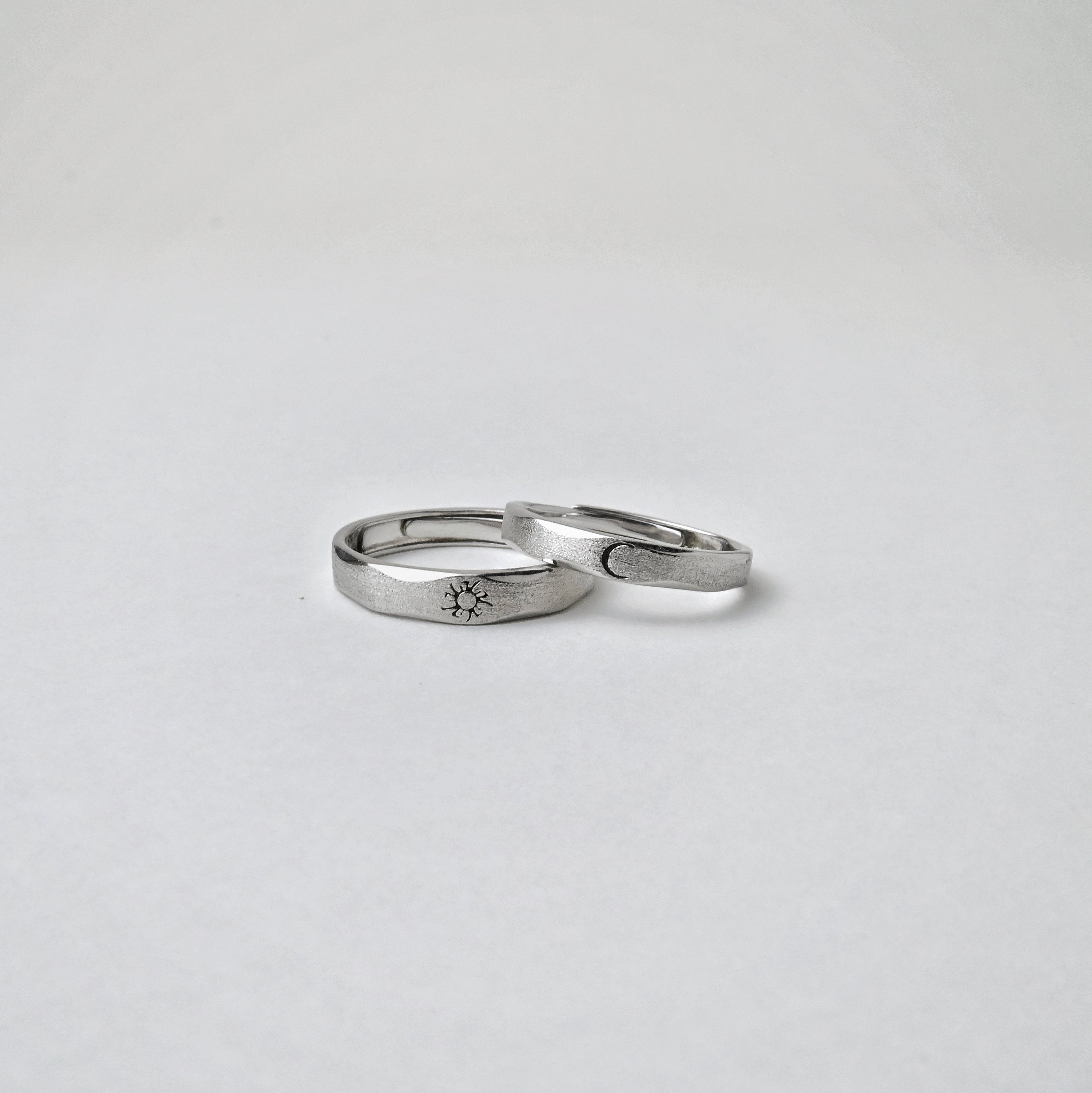 Sun And Moon Couple Rings Set