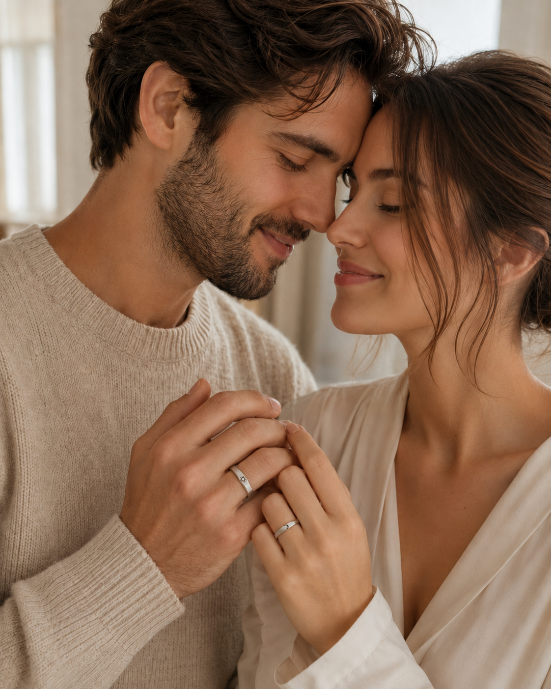 Sun And Moon Couple Rings Set