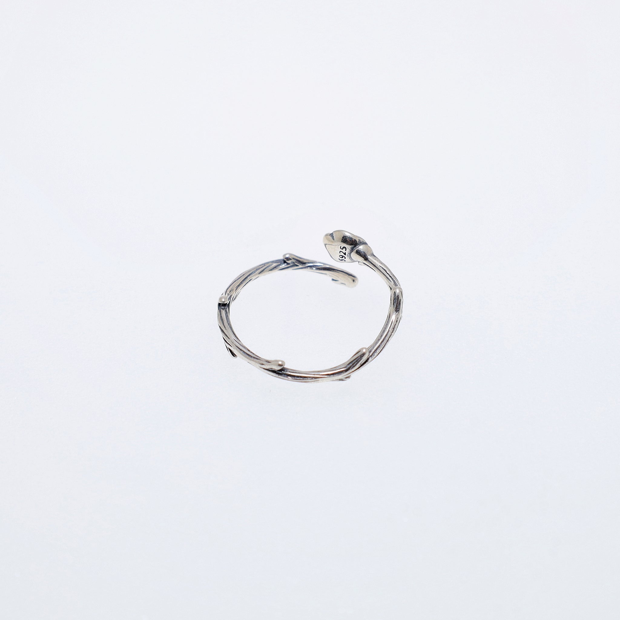 Thorn Rose Silver Ring