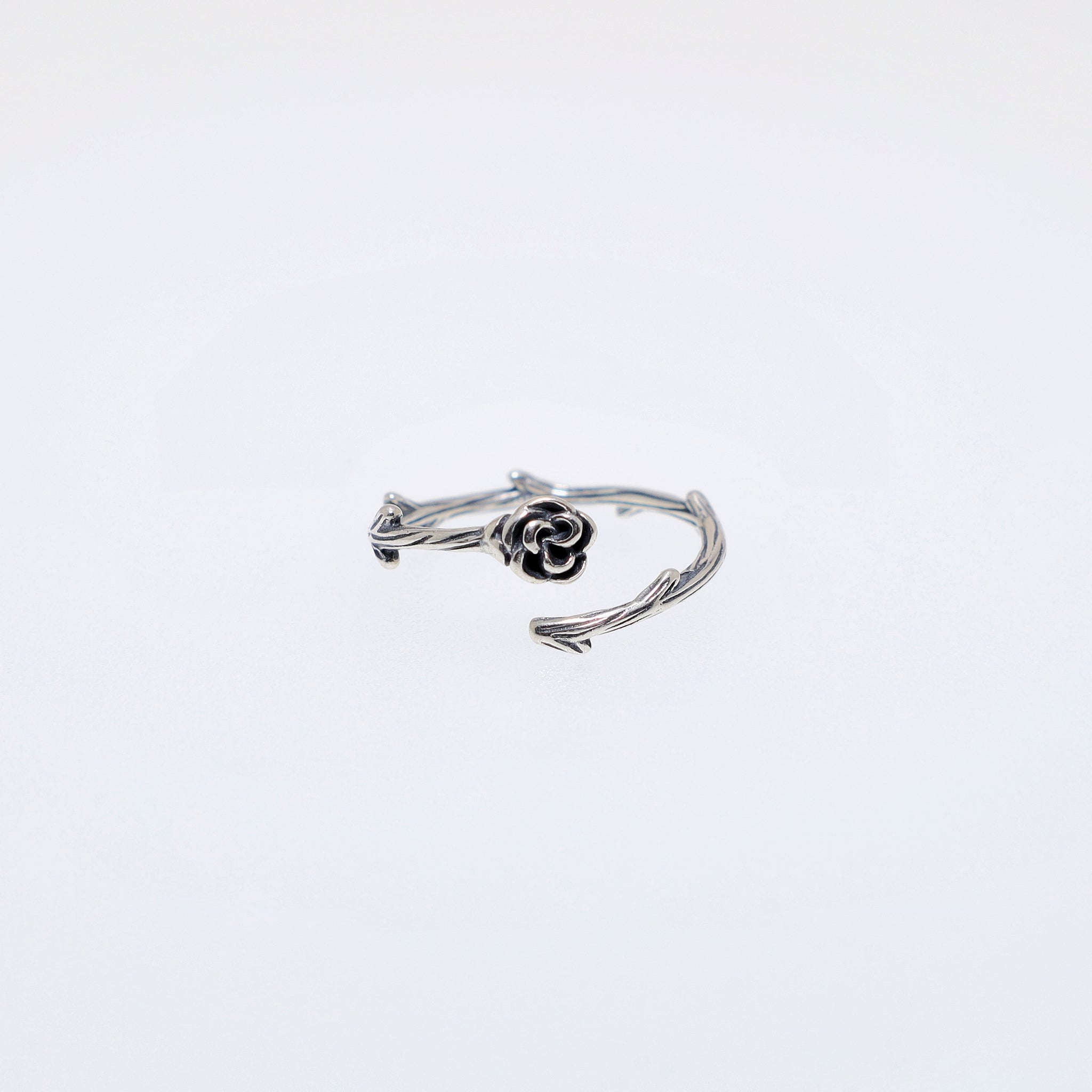 Thorn Rose Silver Ring
