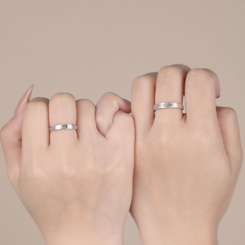 Sun And Moon Couple Rings Set